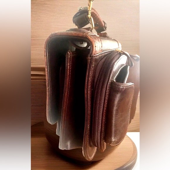 🌹BELLE ROSE🌹 CROC EMBOSSED LEATHER MULTI COMPARTMENT ORGANIZER CROSSBODY BAG - Picture 6 of 14